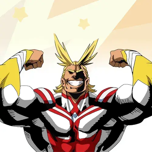 All Might color guessing game template art