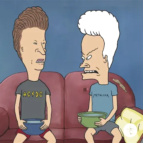 Beavis color guessing game template art