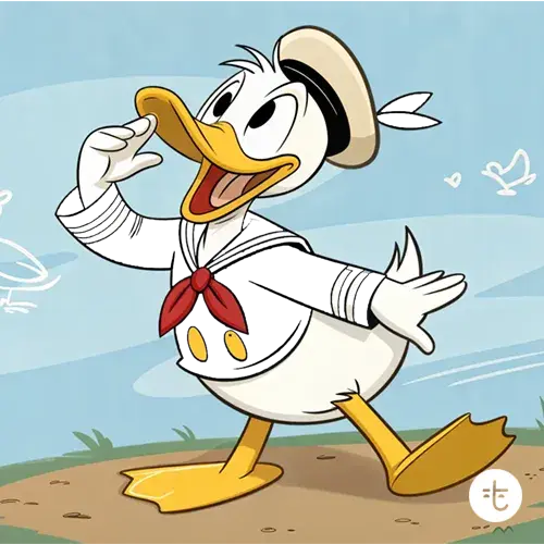 Donald Duck color guessing game template art
