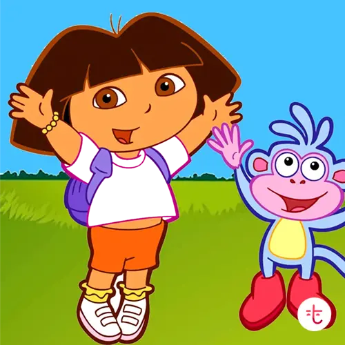 Dora The Explorer color guessing game template art