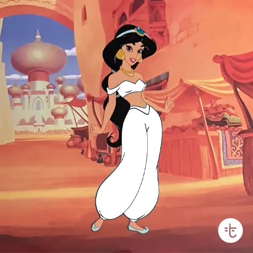 Princess Jasmine color guessing game template art