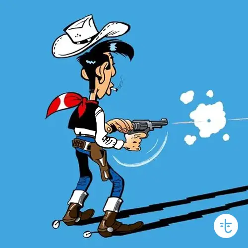 Lucky Luke color guessing game template art