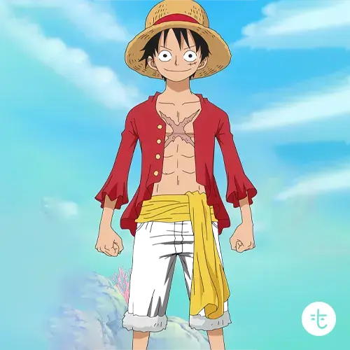 Monkey D. Luffy color guessing game template art