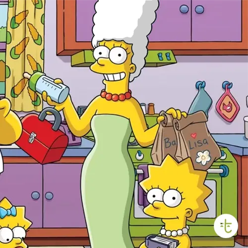 Marge Simpson color guessing game template art