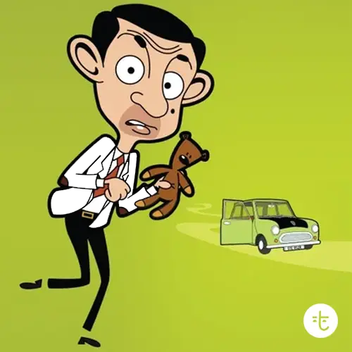 Mr. Bean color guessing game template art