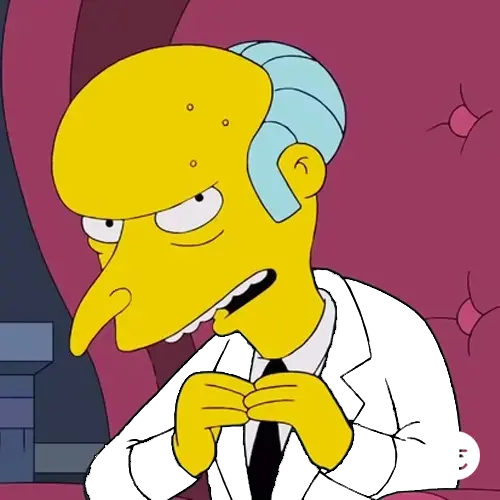 Mr. Burns color guessing game template art