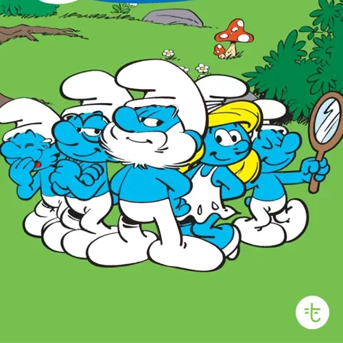 Papa Smurf color guessing game template art