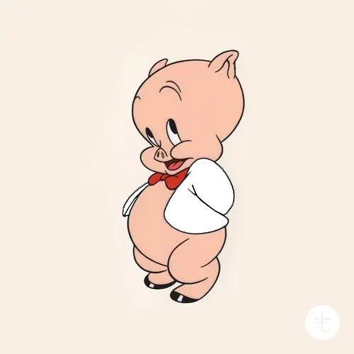 Porky Pig color guessing game template art