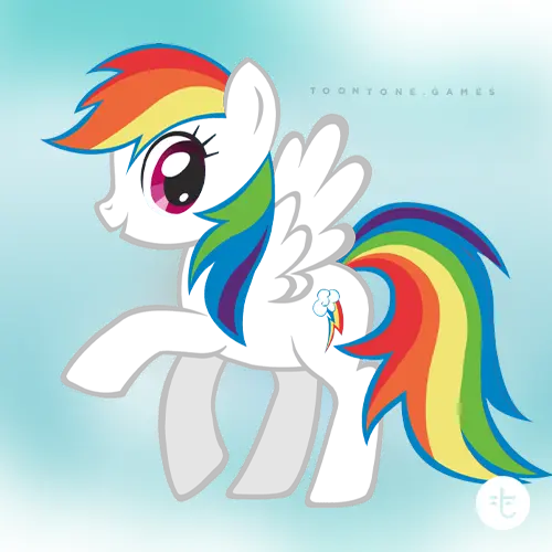 Rainbow Dash color guessing game template art