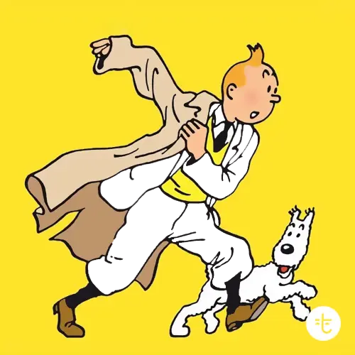 Tintin color guessing game template art