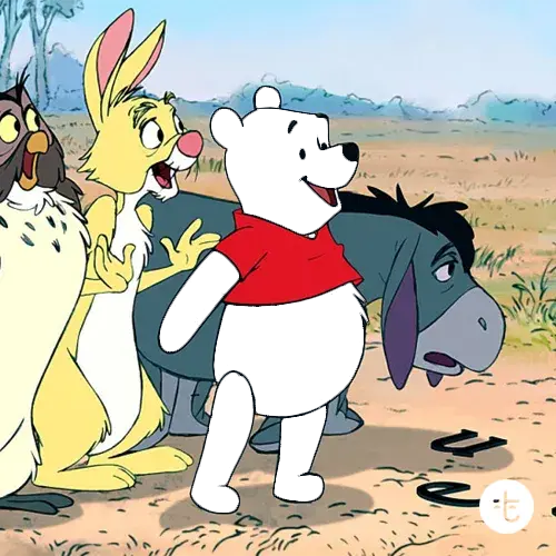 Winnie the Pooh color guessing game template art