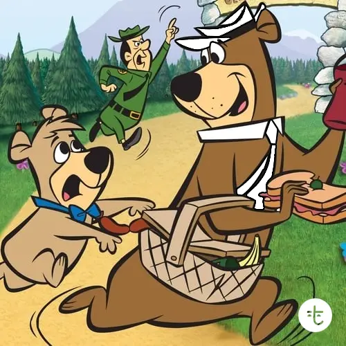 Yogi Bear color guessing game template art